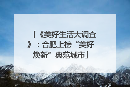 《美好生活大调查》：合肥上榜“美好焕新”典范城市