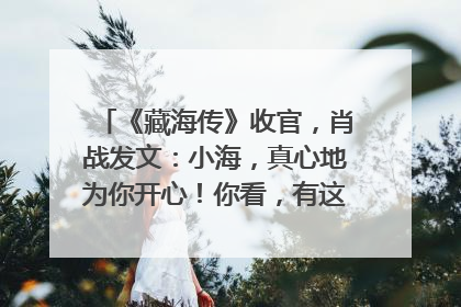 《藏海传》收官，肖战发文：小海，真心地为你开心！你看，有这么多人懂你！