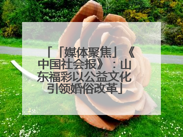 「媒体聚焦」《中国社会报》：山东福彩以公益文化引领婚俗改革