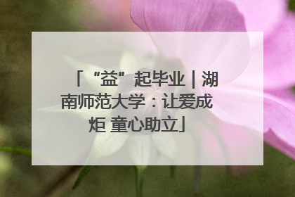 “益”起毕业｜湖南师范大学：让爱成炬 童心助立