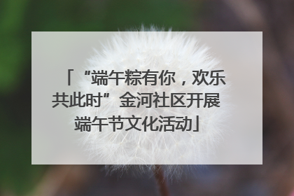 “端午粽有你，欢乐共此时”金河社区开展端午节文化活动