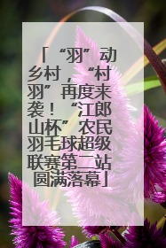 “羽”动乡村，“村羽”再度来袭！“江郎山杯”农民羽毛球超级联赛第二站圆满落幕