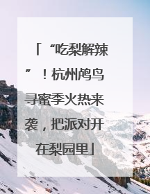 “吃梨解辣”！杭州鸬鸟寻蜜季火热来袭，把派对开在梨园里