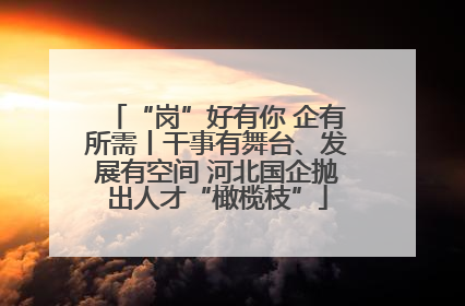 “岗”好有你 企有所需丨干事有舞台、发展有空间 河北国企抛出人才“橄榄枝”