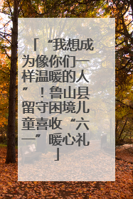 “我想成为像你们一样温暖的人”！鲁山县留守困境儿童喜收“六一”暖心礼