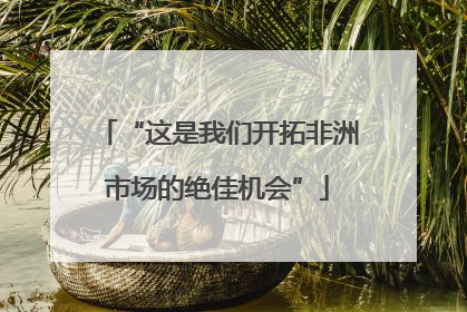 “这是我们开拓非洲市场的绝佳机会”