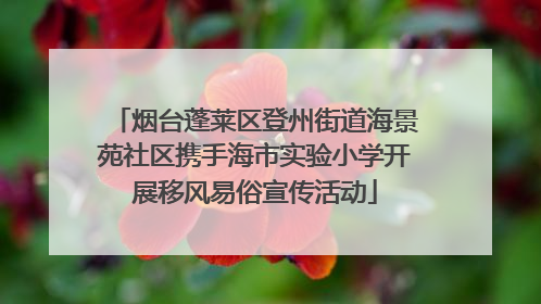 烟台蓬莱区登州街道海景苑社区携手海市实验小学开展移风易俗宣传活动