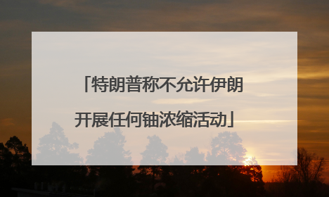 特朗普称不允许伊朗开展任何铀浓缩活动