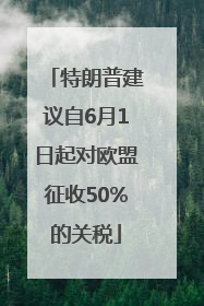特朗普建议自6月1日起对欧盟征收50%的关税
