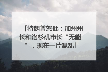 特朗普怒批：加州州长和洛杉矶市长“无能”，现在一片混乱