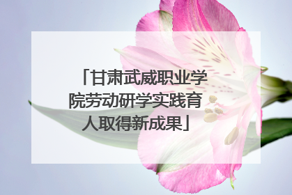 甘肃武威职业学院劳动研学实践育人取得新成果