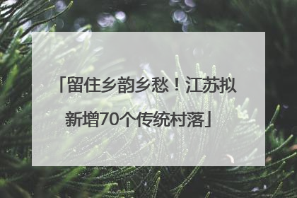 留住乡韵乡愁！江苏拟新增70个传统村落