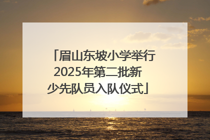 眉山东坡小学举行2025年第二批新少先队员入队仪式