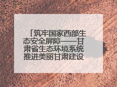 筑牢国家西部生态安全屏障——甘肃省生态环境系统推进美丽甘肃建设交出亮眼答卷
