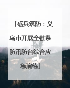 砺兵筑防：义乌市开展全链条防汛防台综合应急演练