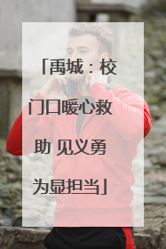 禹城：校门口暖心救助 见义勇为显担当