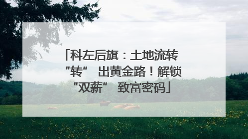科左后旗：土地流转 “转” 出黄金路！解锁 “双薪” 致富密码