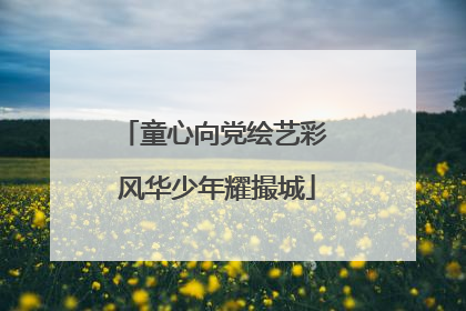 童心向党绘艺彩 风华少年耀撮城