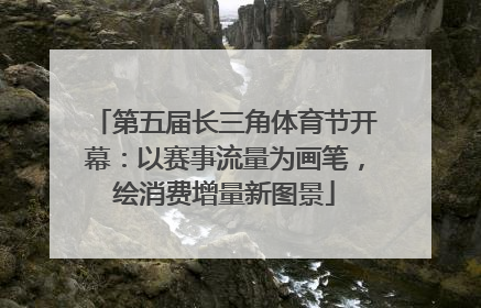 第五届长三角体育节开幕：以赛事流量为画笔，绘消费增量新图景