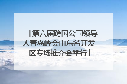 第六届跨国公司领导人青岛峰会山东省开发区专场推介会举行