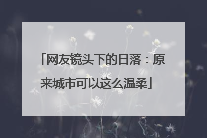网友镜头下的日落：原来城市可以这么温柔
