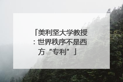 美利坚大学教授：世界秩序不是西方“专利”