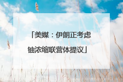美媒：伊朗正考虑铀浓缩联营体提议