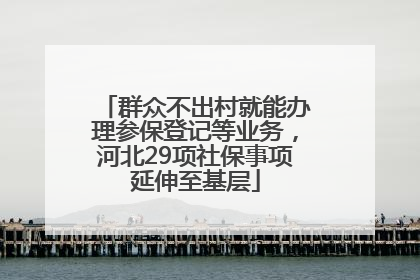 群众不出村就能办理参保登记等业务，河北29项社保事项延伸至基层
