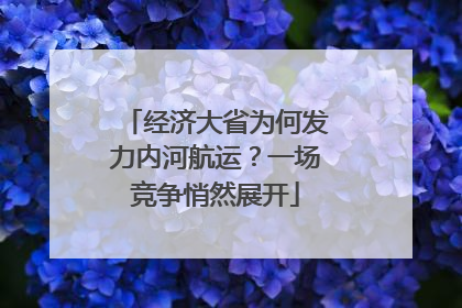 经济大省为何发力内河航运？一场竞争悄然展开