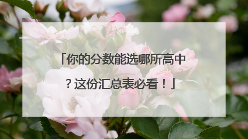 你的分数能选哪所高中？这份汇总表必看！