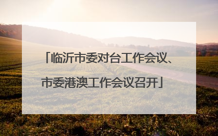 临沂市委对台工作会议、市委港澳工作会议召开