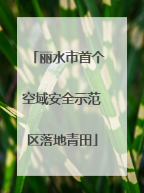 丽水市首个空域安全示范区落地青田