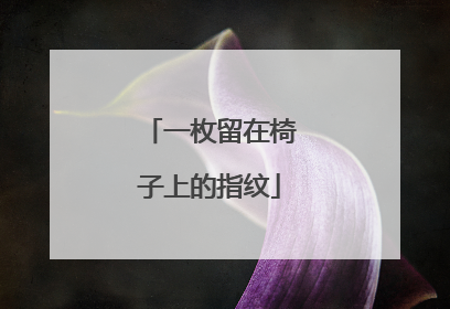 一枚留在椅子上的指纹