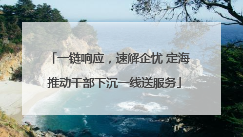 一链响应，速解企忧 定海推动干部下沉一线送服务