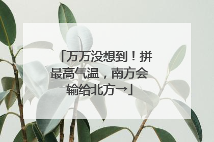 万万没想到！拼最高气温，南方会输给北方→