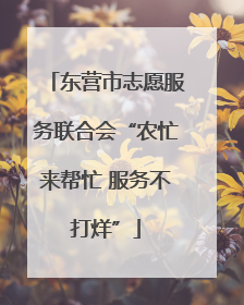 东营市志愿服务联合会“农忙来帮忙 服务不打烊”