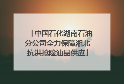 中国石化湖南石油分公司全力保障湘北抗洪抢险油品供应