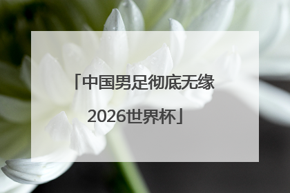 中国男足彻底无缘2026世界杯