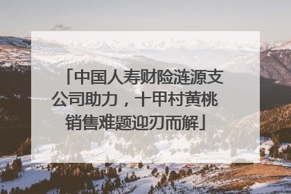 中国人寿财险涟源支公司助力，十甲村黄桃销售难题迎刃而解