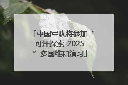 中国军队将参加“可汗探索-2025”多国维和演习