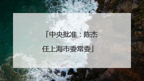 中央批准：陈杰任上海市委常委