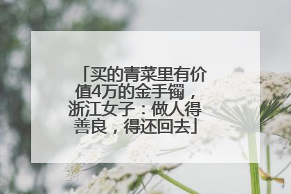 买的青菜里有价值4万的金手镯，浙江女子：做人得善良，得还回去