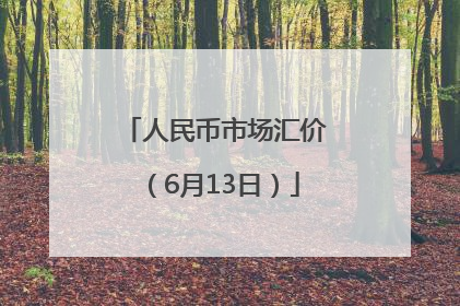 人民币市场汇价（6月13日）