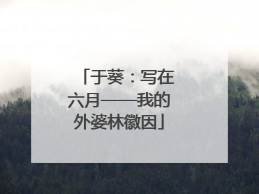 于葵：写在六月——我的外婆林徽因
