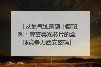 从氮气蚀刻到中欧班列：解密美光芯片的全球竞争力西安密码