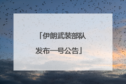 伊朗武装部队发布一号公告