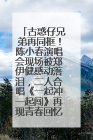 古惑仔兄弟再同框！陈小春演唱会现场被郑伊健感动落泪，二人合唱《一起冲一起闯》再现青春回忆