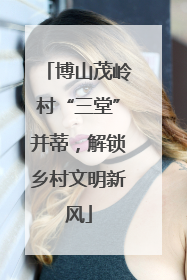 博山茂岭村“三堂”并蒂，解锁乡村文明新风