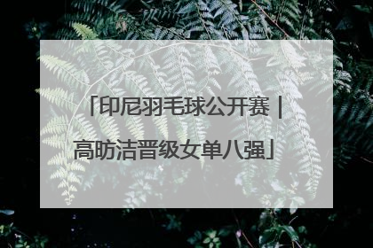 印尼羽毛球公开赛｜高昉洁晋级女单八强