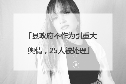 县政府不作为引重大舆情，25人被处理